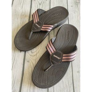 SPEEDO Womens Size 8 Brown Pink SANDALS SHOES Flip Flops